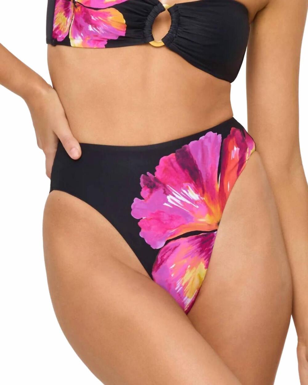 NEW L*SPACE savannah bikini bottom in after midnight hibiscus